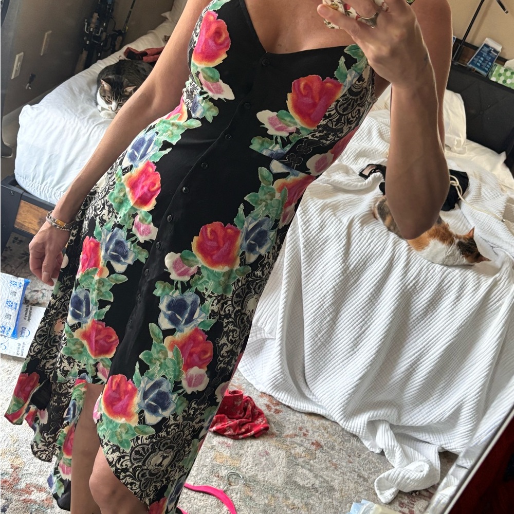 Guess Red and Green Fit and Flare Cocktail Dress